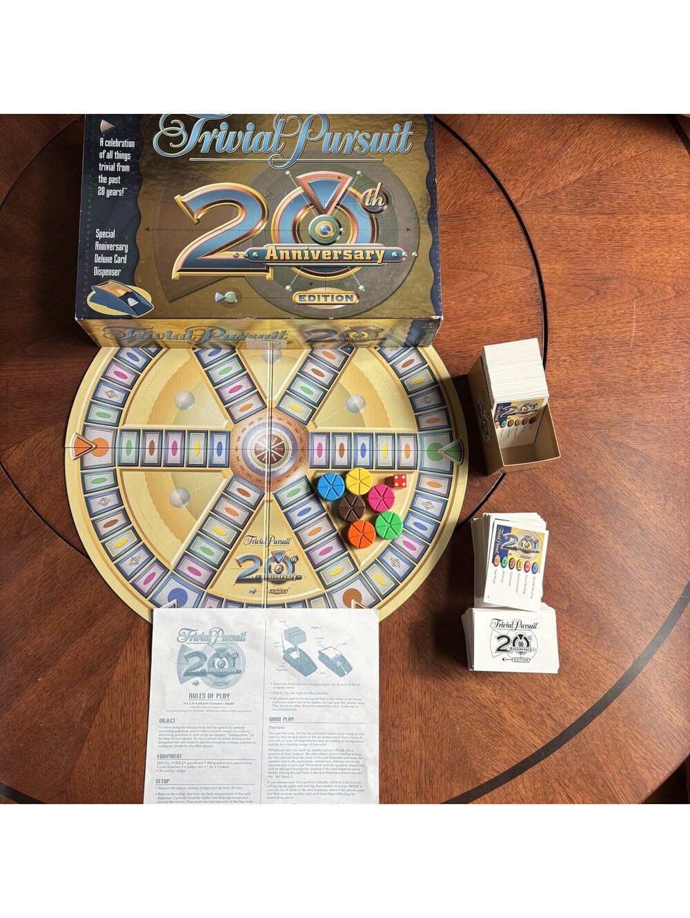 INCOMPLETE Trivial Pursuit 20th Anniversary Edition Board Game Missing Dispenser